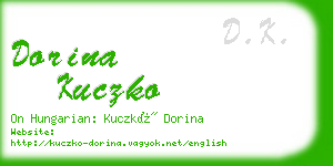 dorina kuczko business card